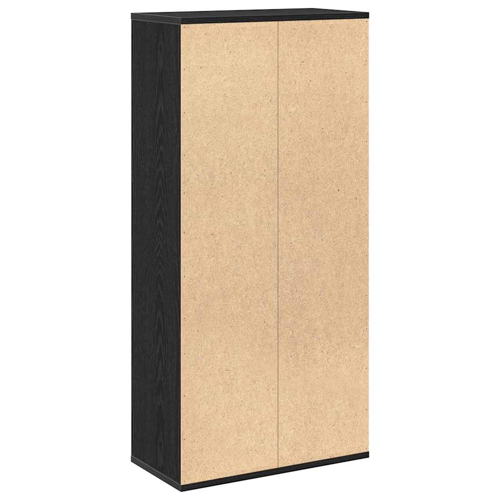 Bücherregal 7 Ebenen 50 x 25 x 102 cm Schwarz Eichen-Optik