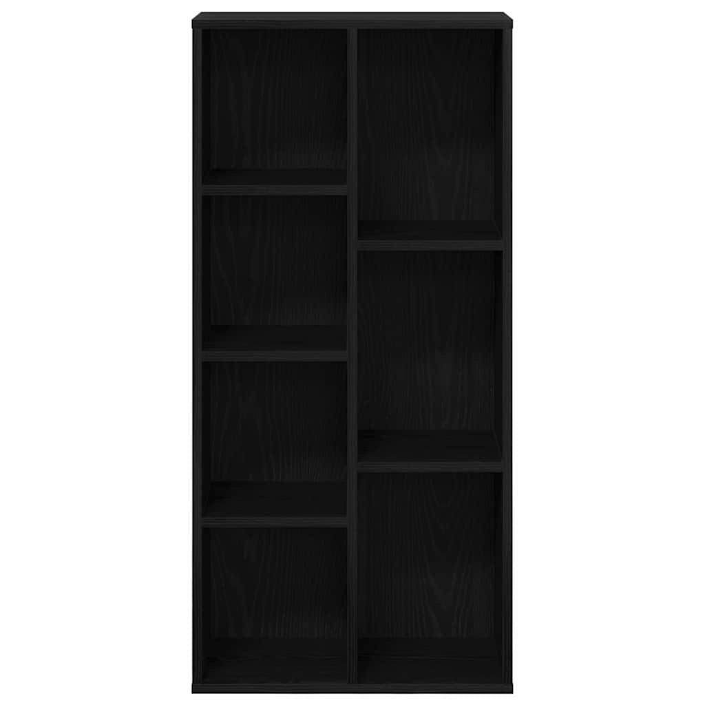 Bücherregal 7 Ebenen 50 x 25 x 102 cm Schwarz Eichen-Optik