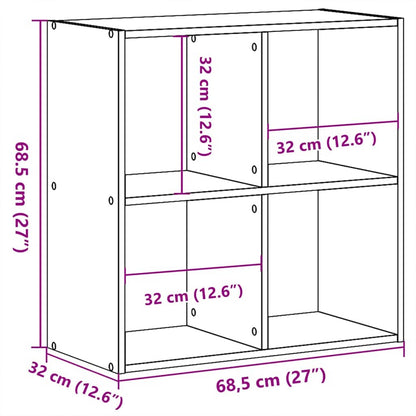 Bücherregal Schwarz Eichen-Optik 68.5 x 32 x 68.5 cm