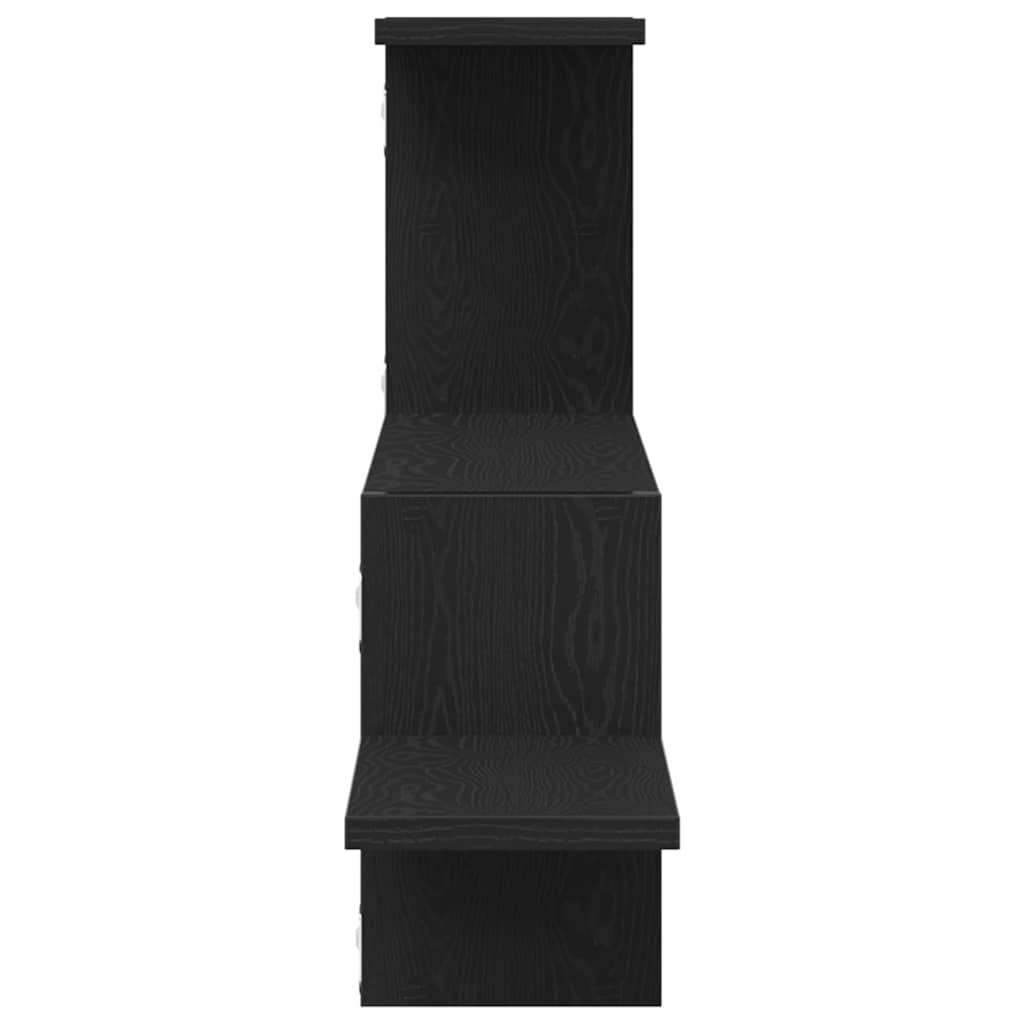 Wall shelf black oak look 104x15x49 cm wood material
