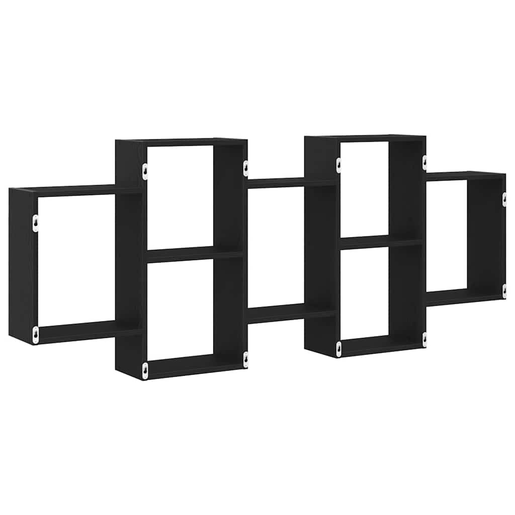 Wall shelf black oak look 159x18x65 cm wood material