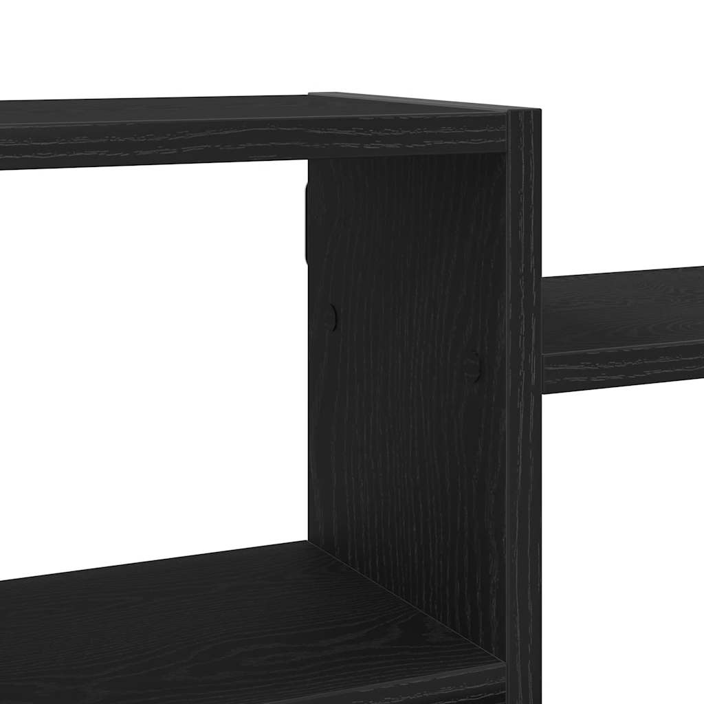 Étagère murale aspect chêne noir 129x18x42 cm matériau bois