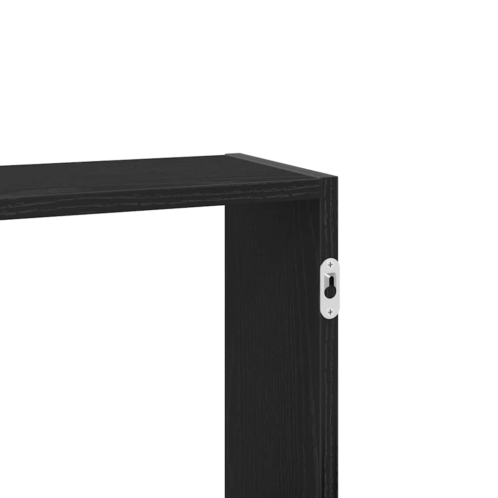 Wall shelf black oak look 159x18x66 cm wood material