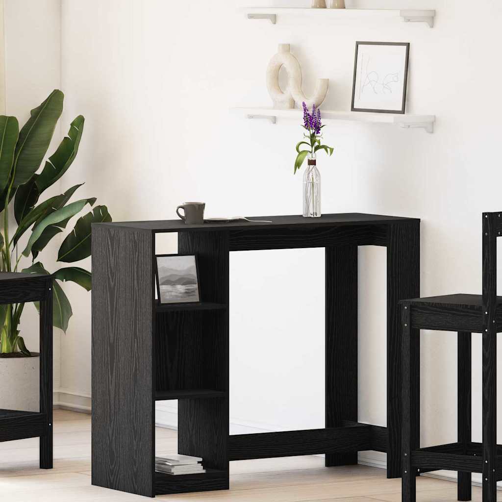 Bartisch 124 x 46 x 103.5 cm Holzwerkstoff Schwarz Eichen-Optik