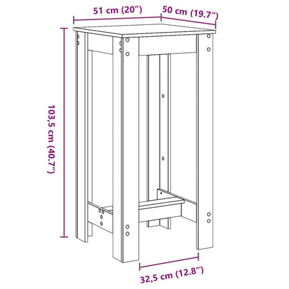 Bartisch 51 x 50 x 103,5 cm Holzwerkstoff Schwarz Eichen-Optik