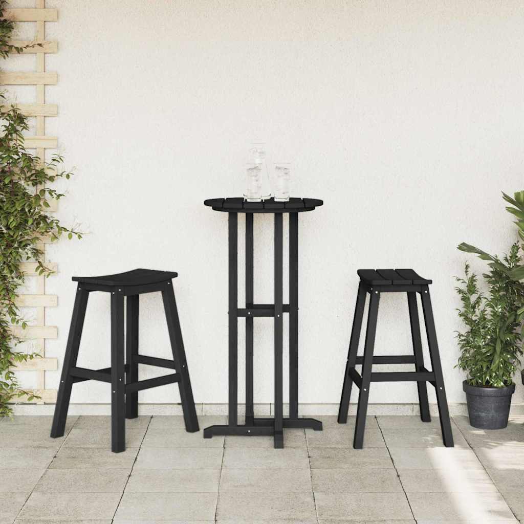 Barhocker 2 stk. Schwarz 52 x 43 x 73,5 cm HDPE