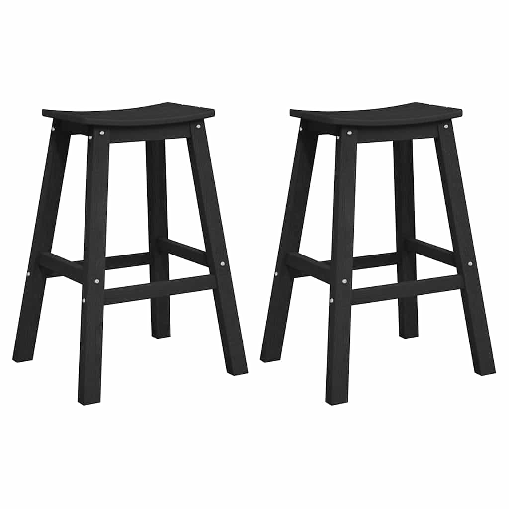 Barhocker 2 stk. Schwarz 52 x 43 x 73,5 cm HDPE