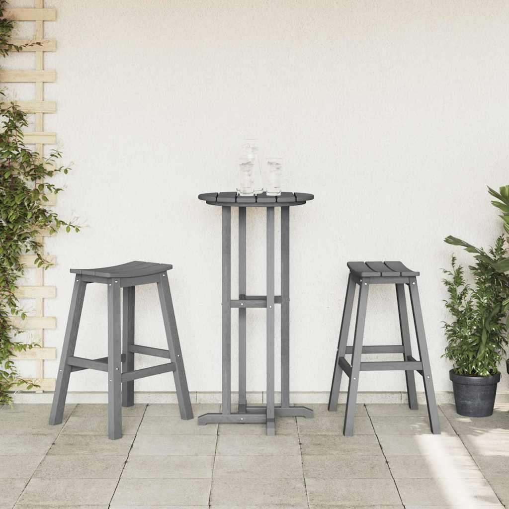 Barhocker 2 stk. Hellgrau 52 x 43 x 73,5 cm HDPE