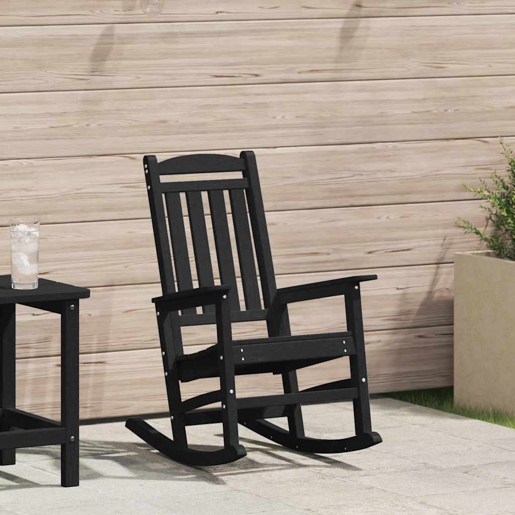 Garten-Schaukelstuhl Schwarz HDPE