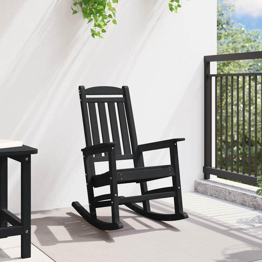 Garten-Schaukelstuhl Schwarz HDPE