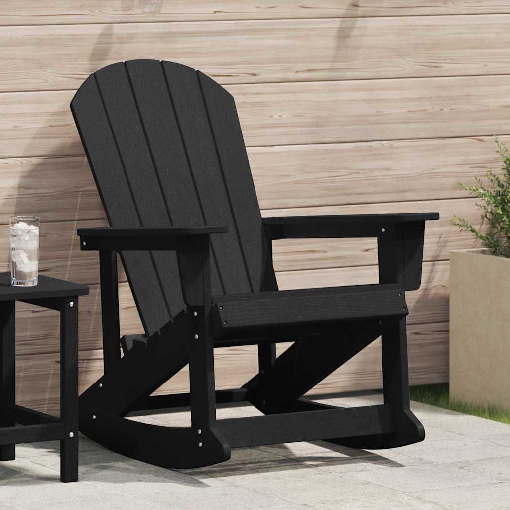 Adirondack-Schaukelstuhl Schwarz 92 x 73,5 x 92 cm HDPE