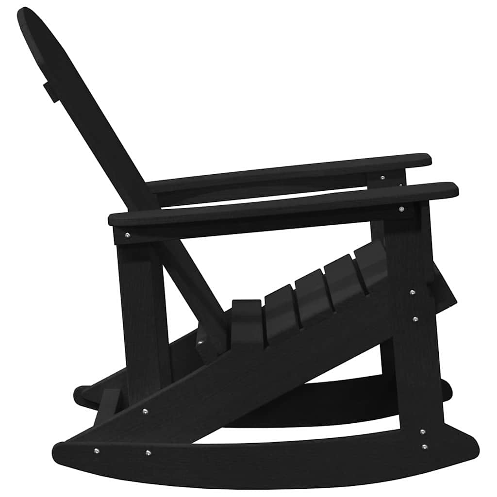 Adirondack-Schaukelstuhl Schwarz 92 x 73,5 x 92 cm HDPE