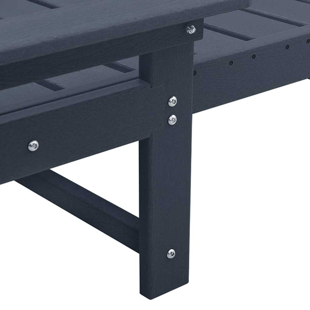 Sonnenliege mit Kissen Marineblau 73,5 x 92 x 90cm HDPE