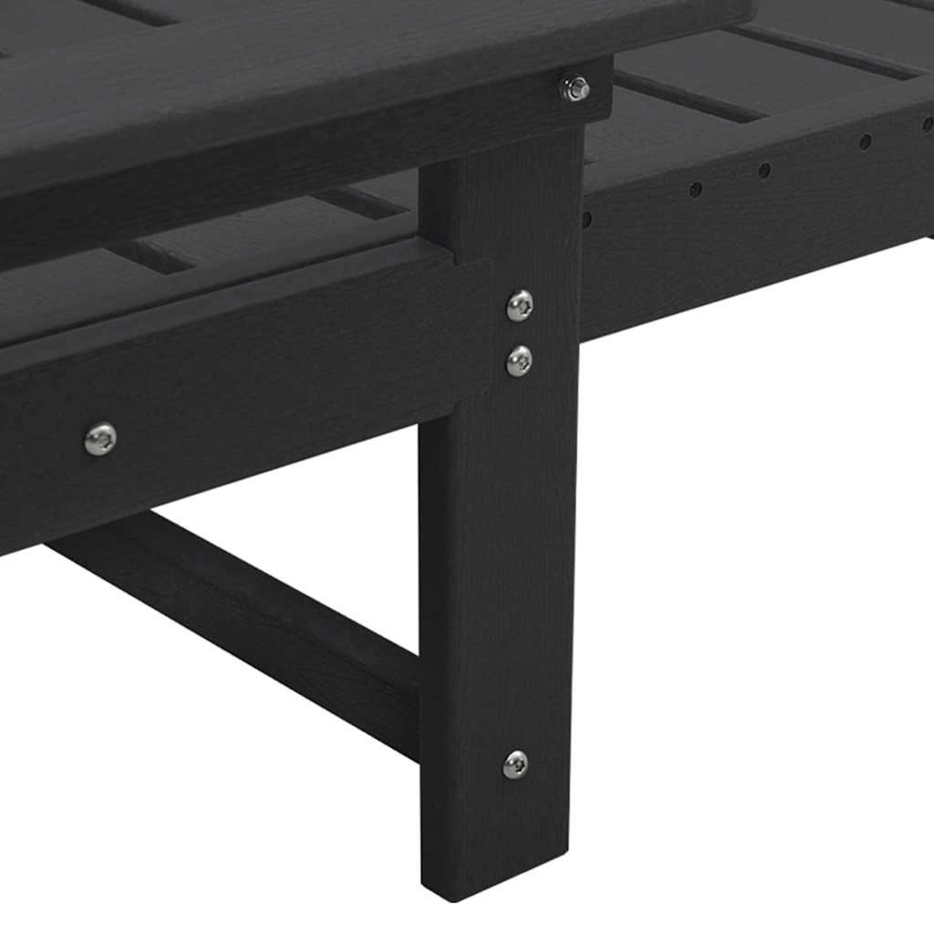 Sonnenliege Schwarz 73,5 x 92 x 90cm HDPE