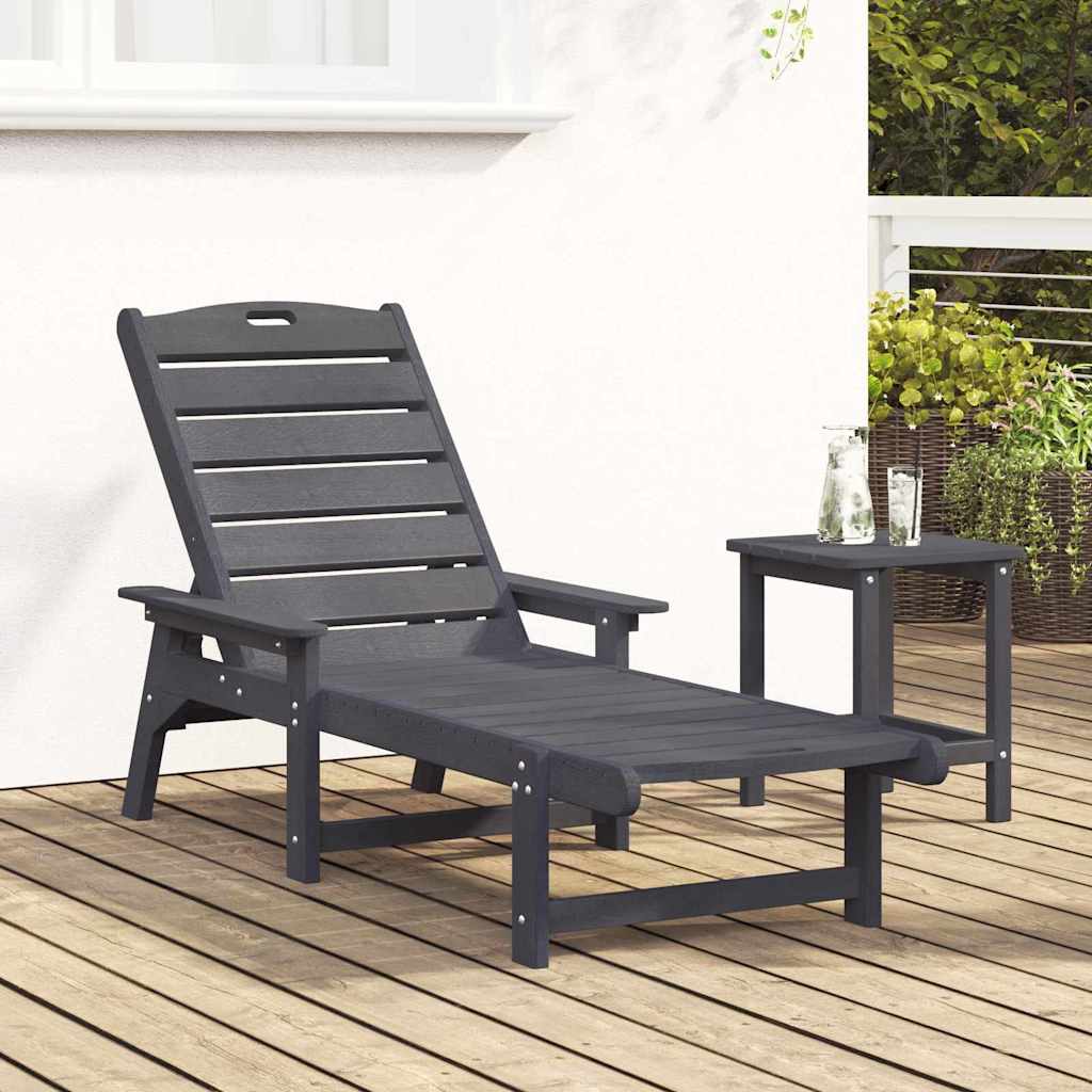 Sonnenliege Hellgrau 73,5 x 92 x 90cm HDPE