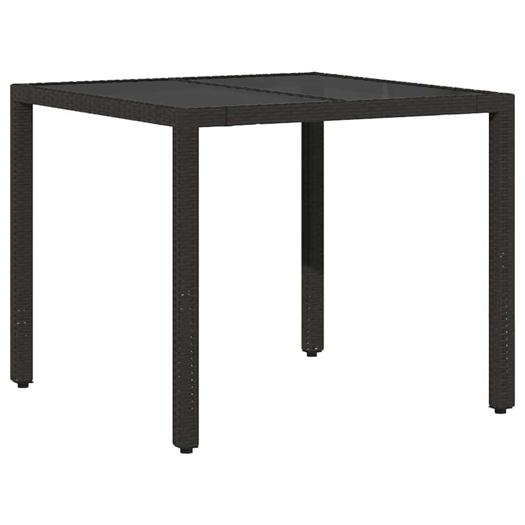 Garten Essgruppe 3 stk. Schwarz Poly-Rattan