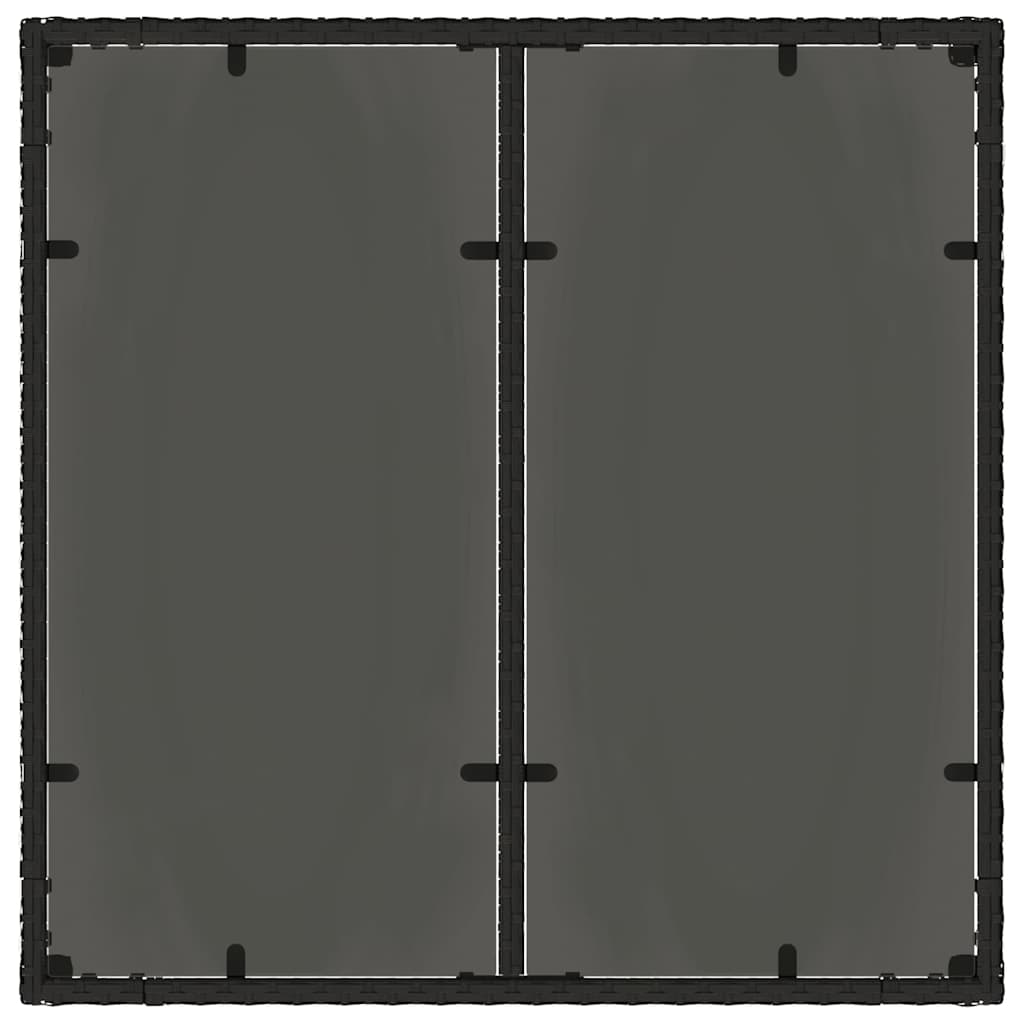 Garten Essgruppe 3 stk. Schwarz Poly-Rattan