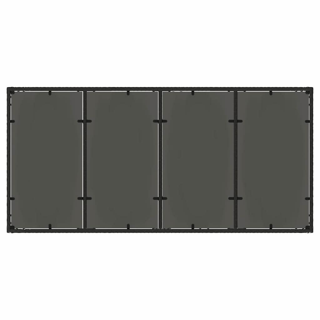 Garten Essgruppe 9 stk. Schwarz Poly-Rattan
