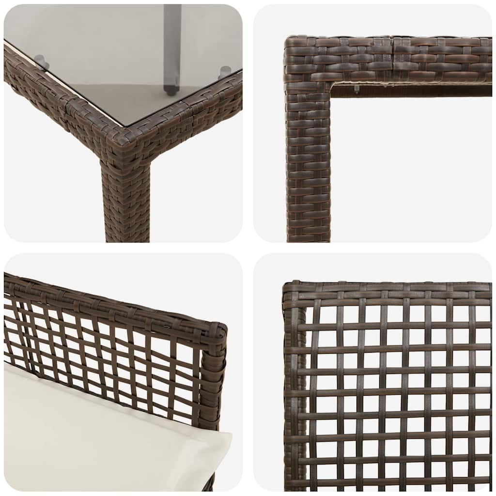 Garten Essgruppe 5 stk. Braun Poly-Rattan