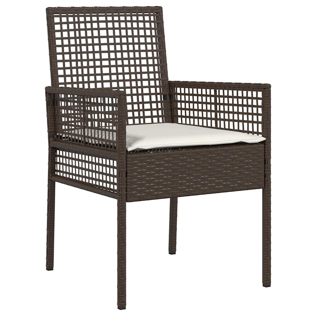 Garten Essgruppe 5 stk. Braun Poly-Rattan