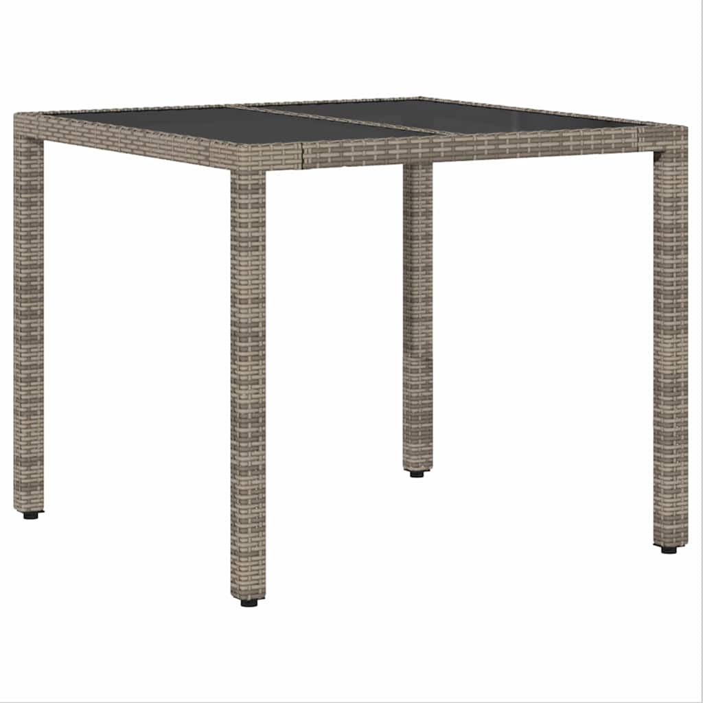 Garten Essgruppe 5 stk. Grau Poly-Rattan