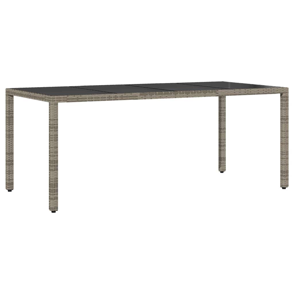 Garten Essgruppe 9 stk. Grau Poly-Rattan