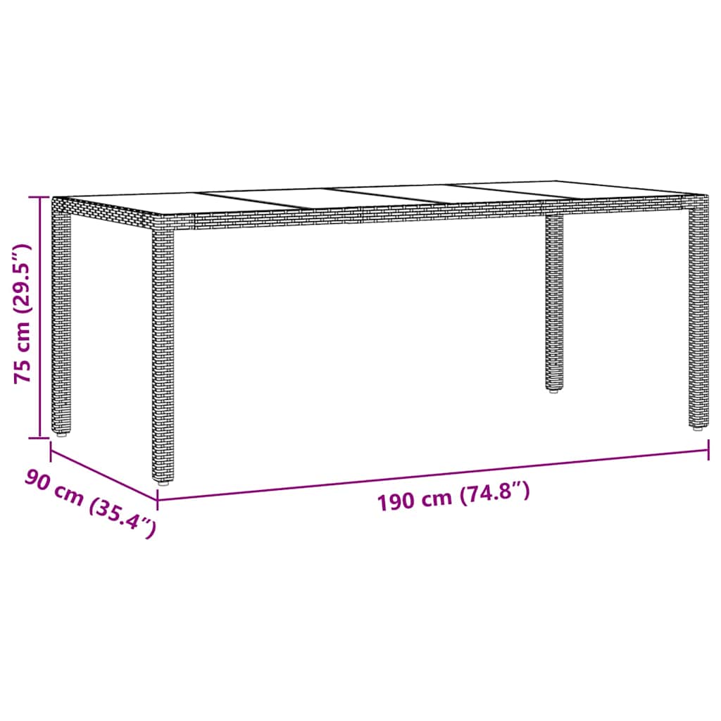 Garten Essgruppe 9 stk. Grau Poly-Rattan