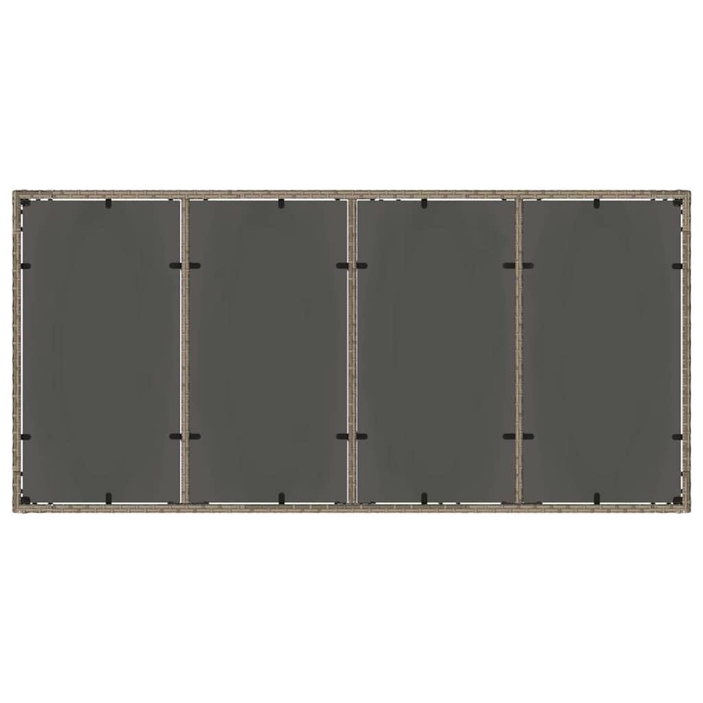 Garten Essgruppe 9 stk. Grau Poly-Rattan