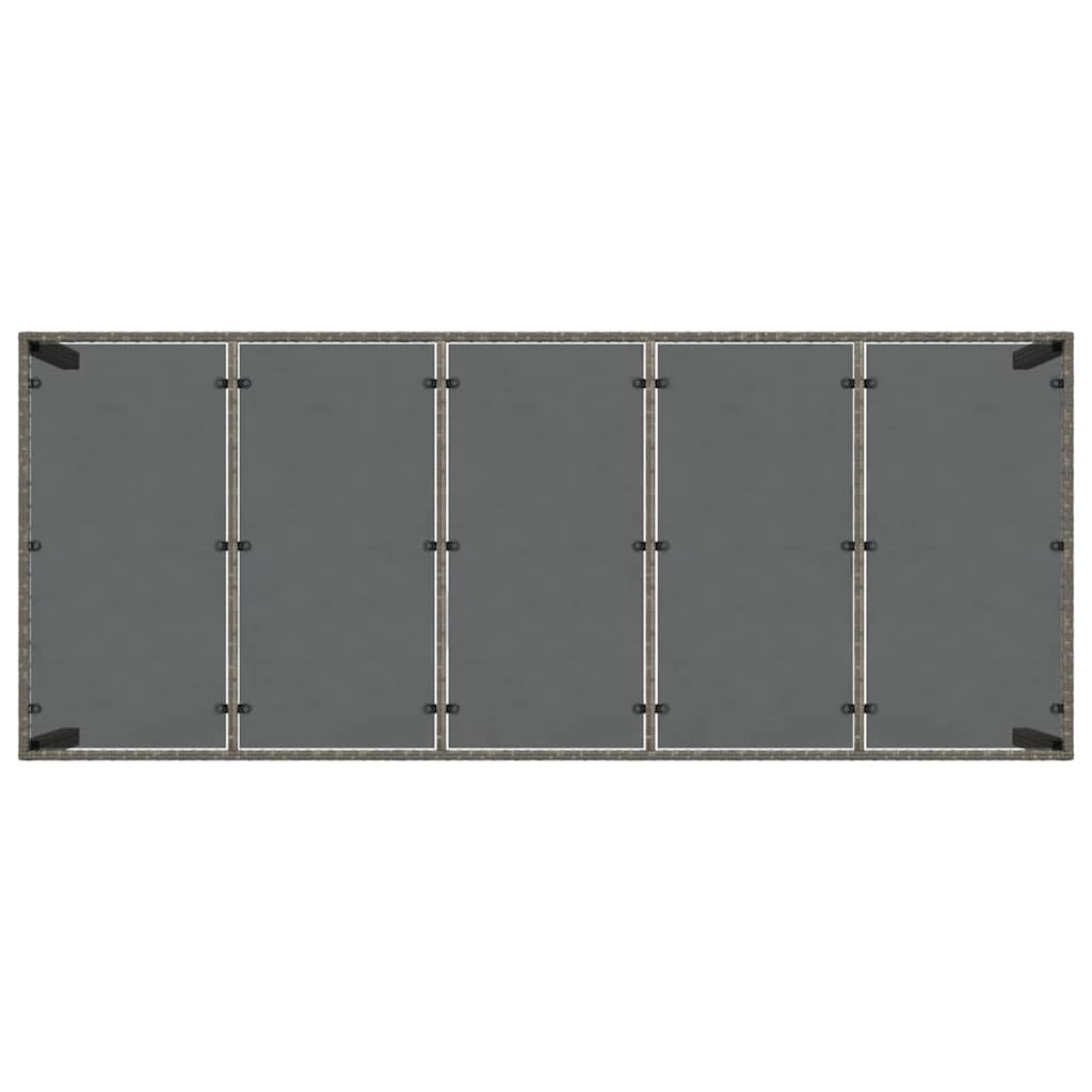 Garten Essgruppe 9 pcs Grau Poly-Rattan