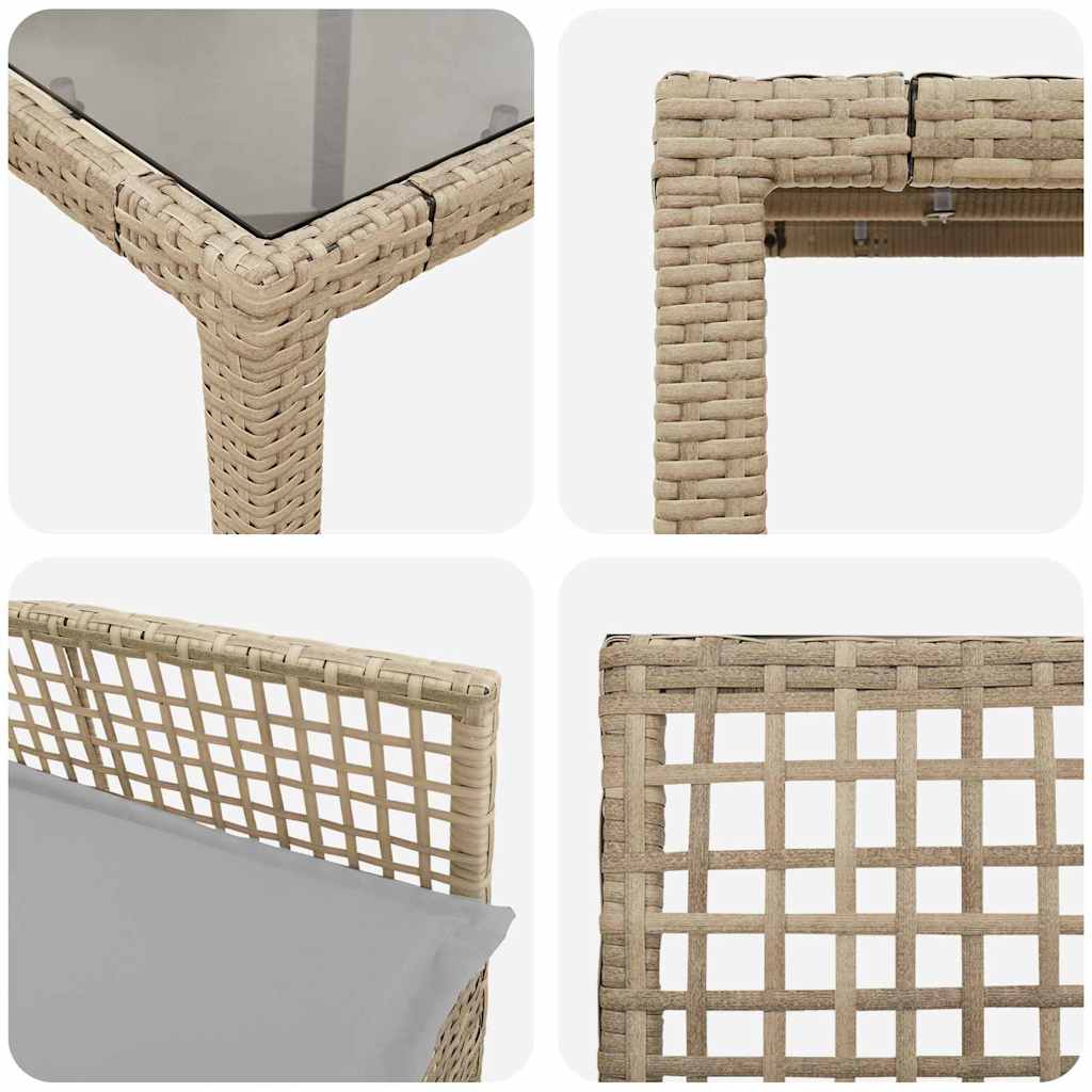 Garten Essgruppe 3 pcs Beige Poly-Rattan
