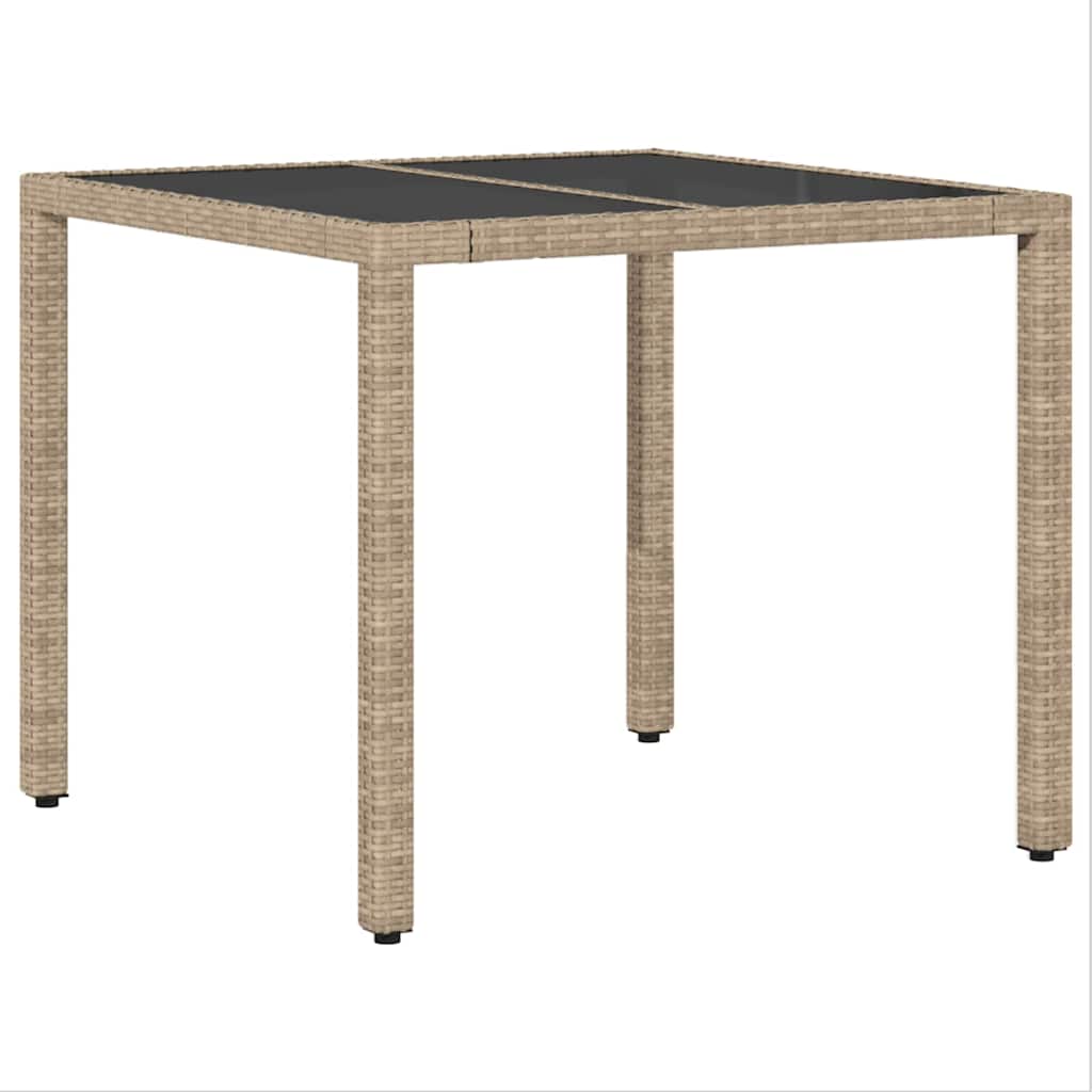 Garten Essgruppe 3 Stk. Beige Poly-Rattan