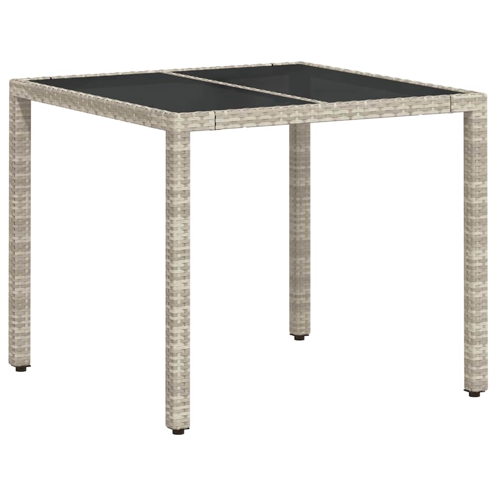 Garten Essgruppe 3 stk. Hellgrau Poly-Rattan