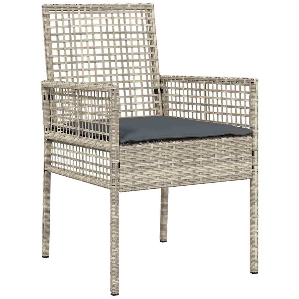 Garten Essgruppe 5 stk. Hellgrau Poly-Rattan