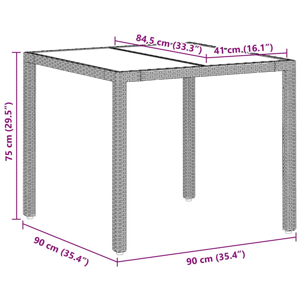 Garten Essgruppe 5 stk. Hellgrau Poly-Rattan