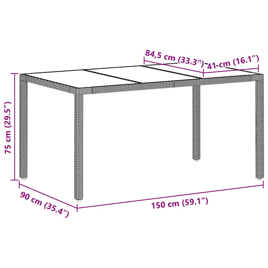Garten Essgruppe 5 stk. Hellgrau Poly-Rattan