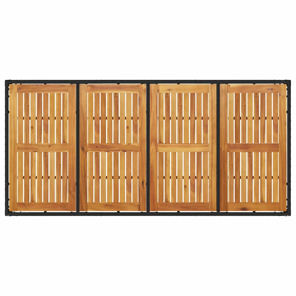 Garten Essgruppe 7 pcs Schwarz Poly-Rattan