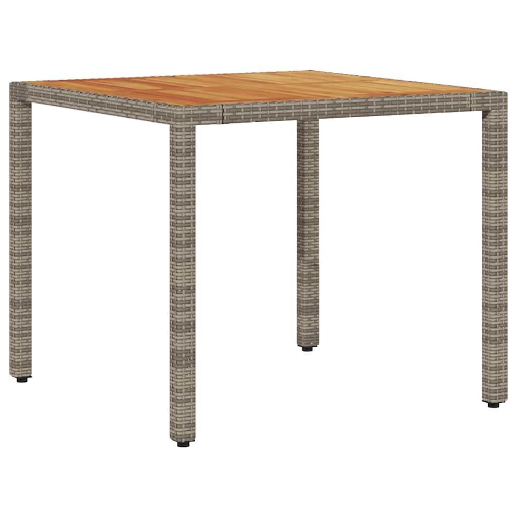 Garten Essgruppe 3 stk. Grau Poly-Rattan