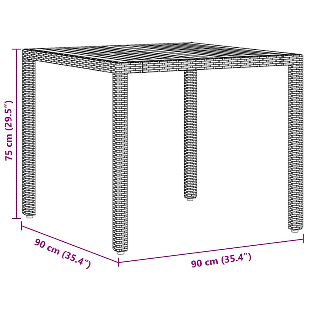 Garten Essgruppe 3 stk. Grau Poly-Rattan