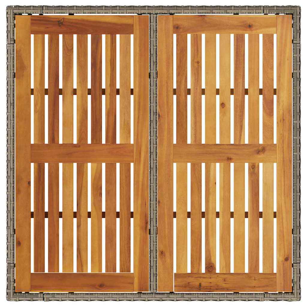 Garten Essgruppe 3 stk. Grau Poly-Rattan
