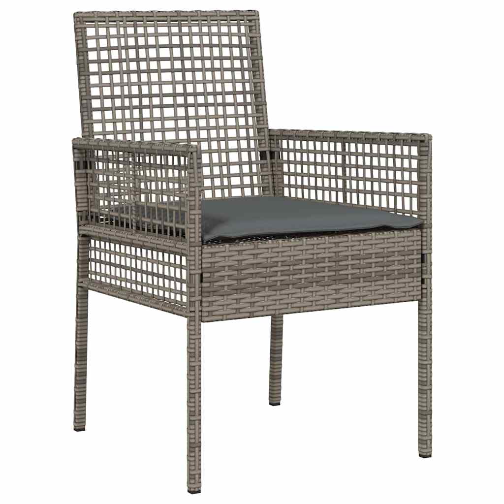 Garten Essgruppe 5 stk. Grau Poly-Rattan