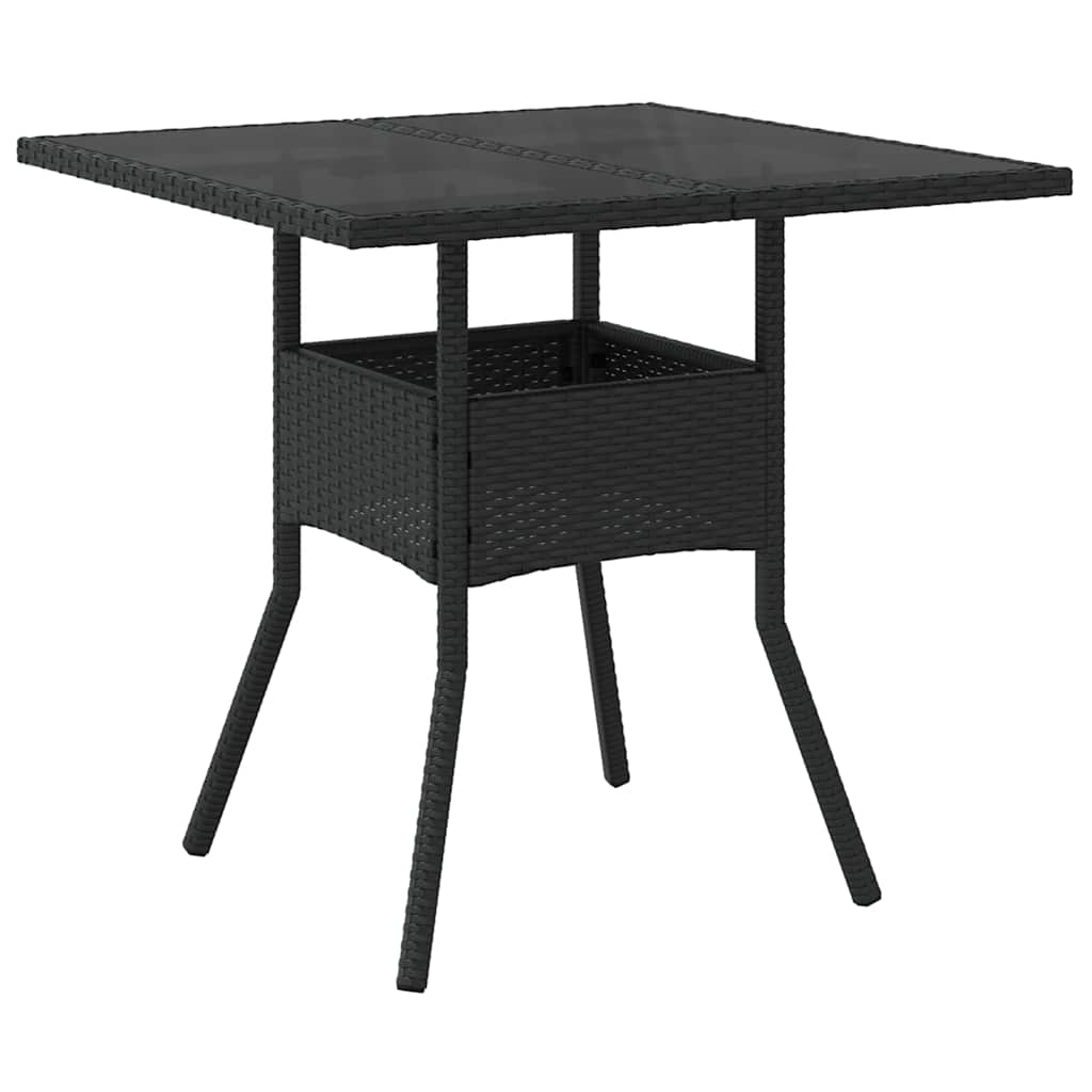 Garten Essgruppe 5 pcs Schwarz Poly-Rattan