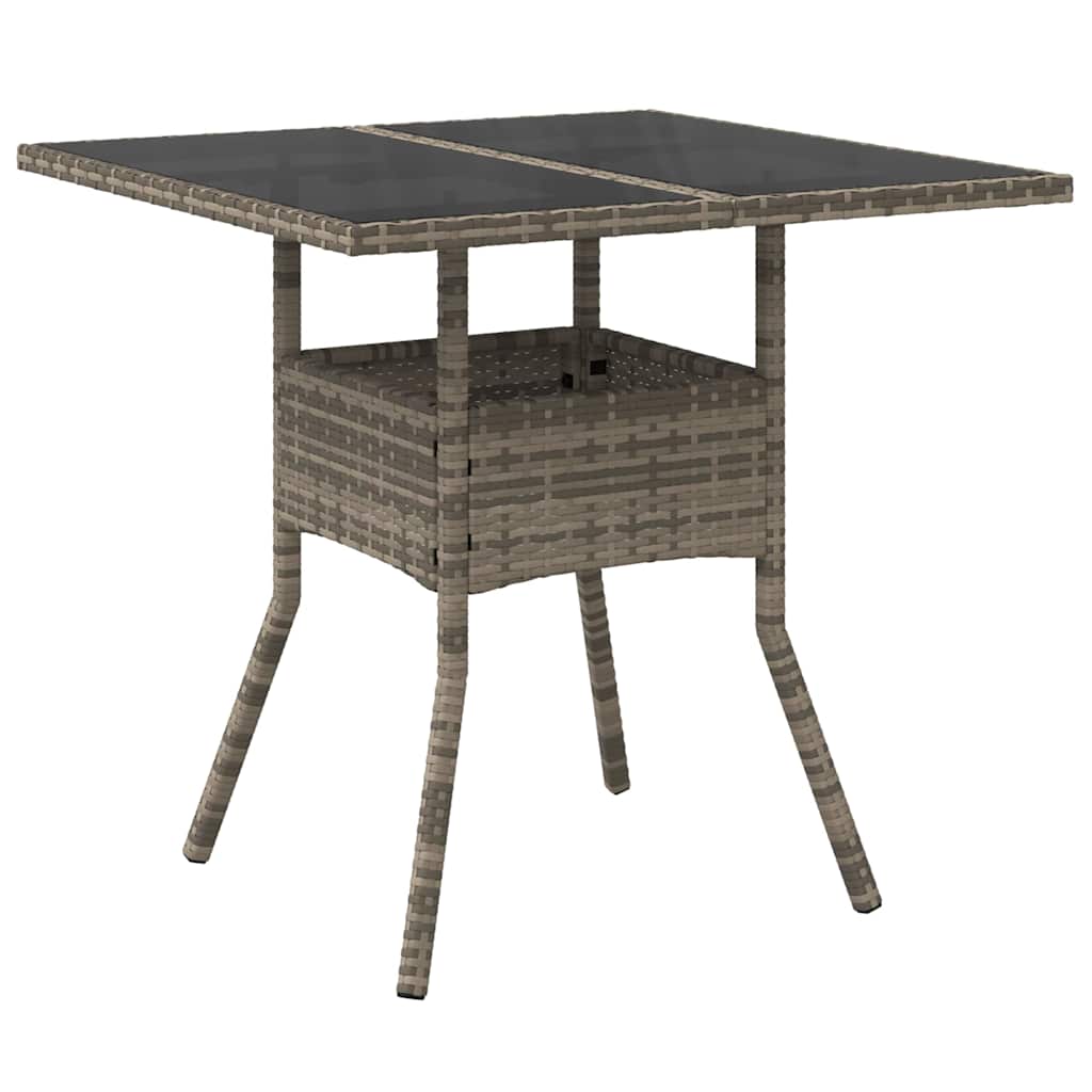 Garten Essgruppe 3 stk. Grau Poly-Rattan