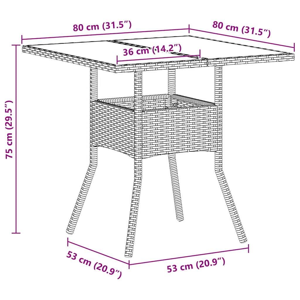 Garten Essgruppe 3 stk. Hellgrau Poly-Rattan