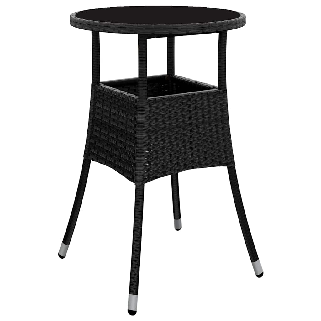 Garten Essgruppe 5 pcs Schwarz Poly-Rattan