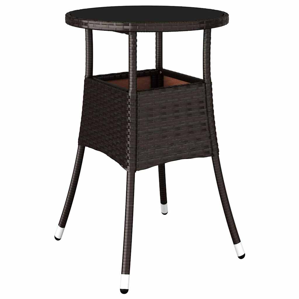 Garten Essgruppe 3 stk. Braun Poly-Rattan