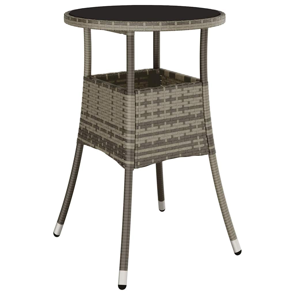 Garten Essgruppe 3 stk. Grau Poly-Rattan