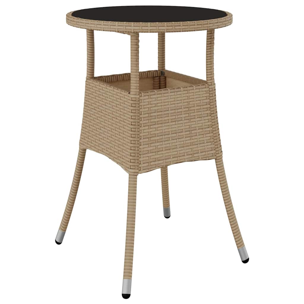 Garten Essgruppe 3 stk. Beige Poly-Rattan
