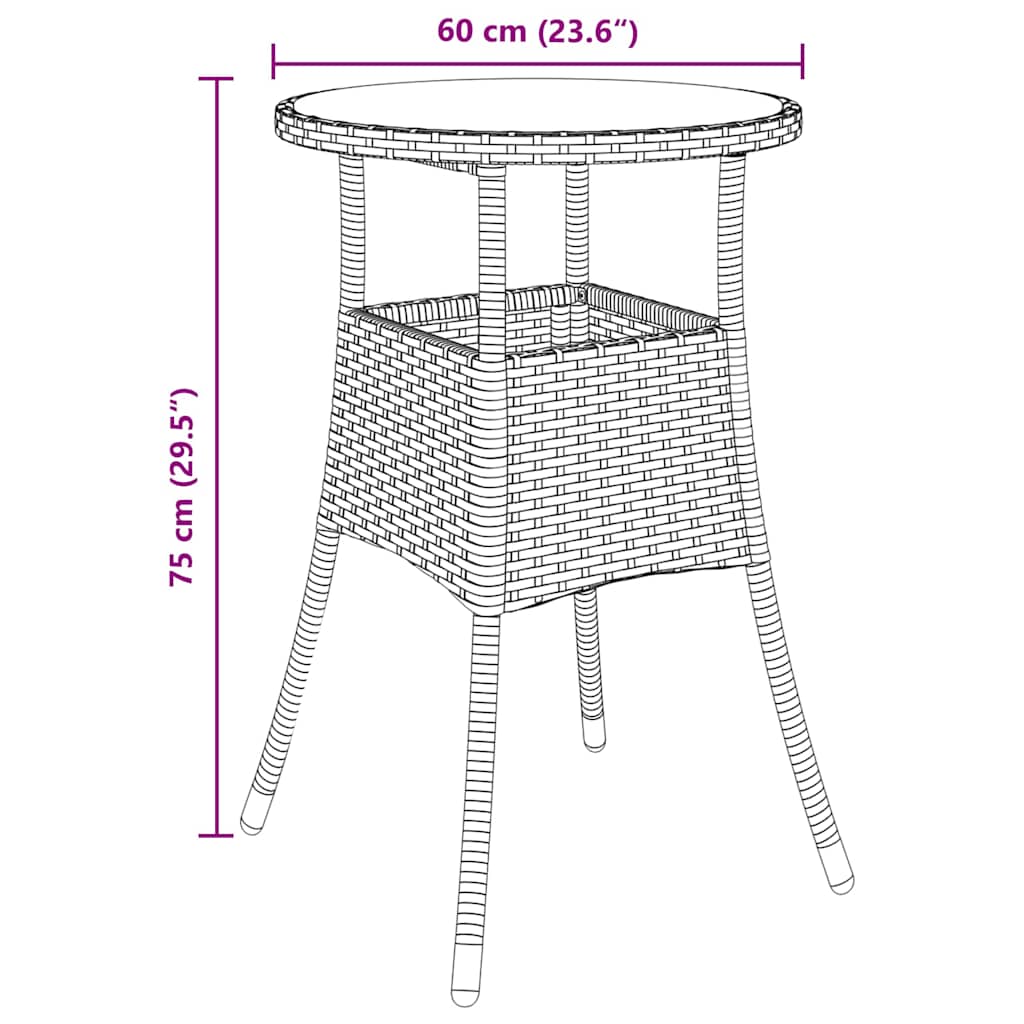 Garten Essgruppe 3 stk. Beige Poly-Rattan