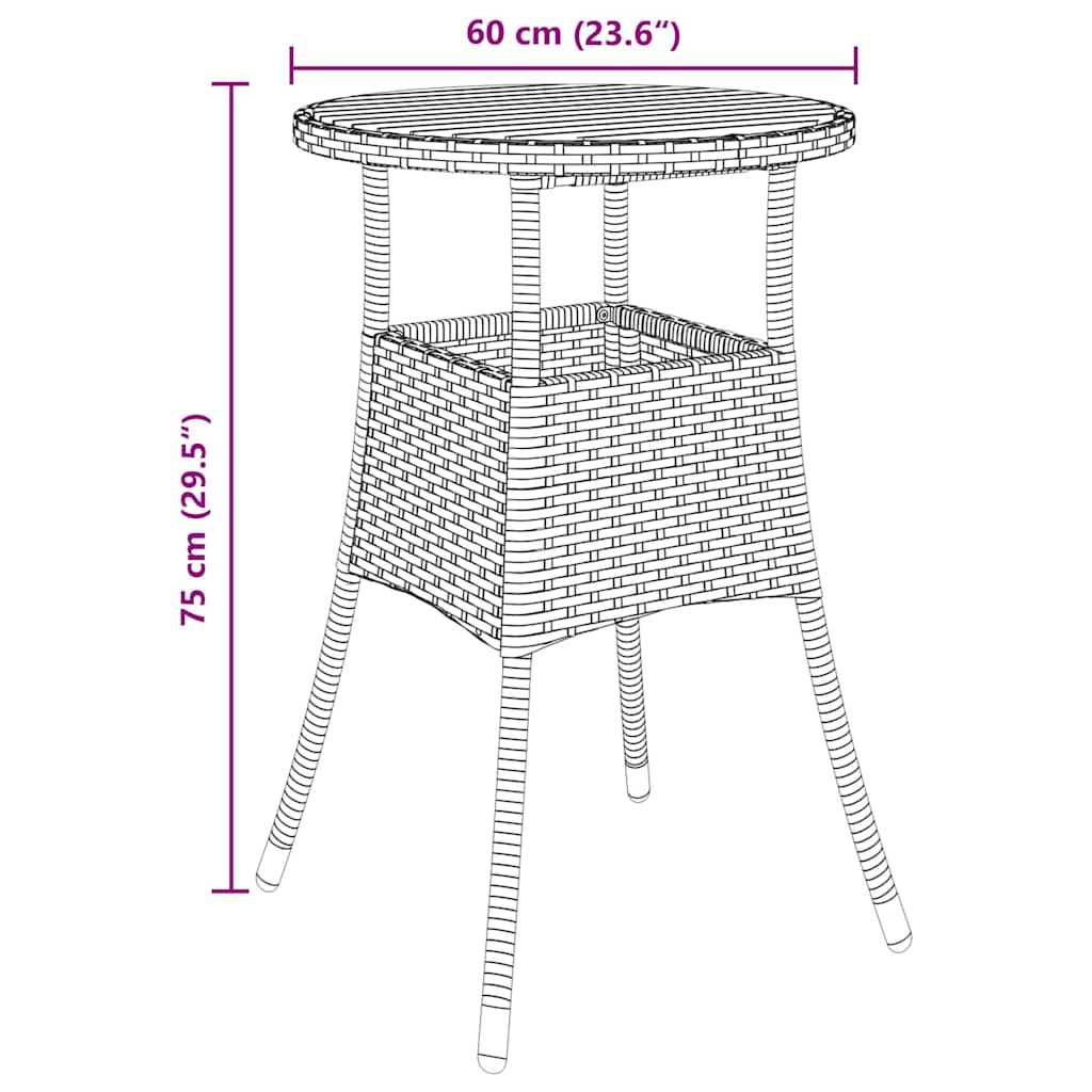 Garten Essgruppe 5 stk. Schwarz Poly-Rattan