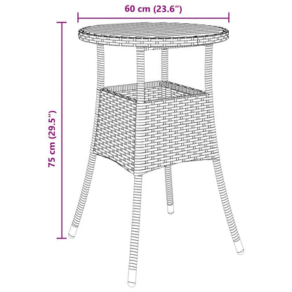 Garten Essgruppe 5 stk. Schwarz Poly-Rattan